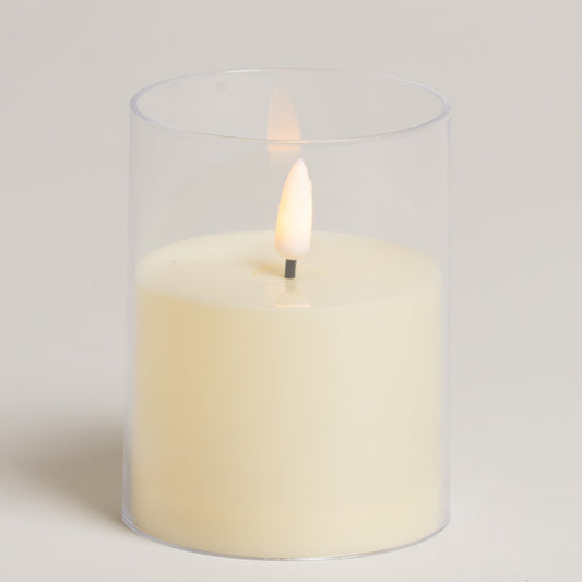 Vela led con frasco 8 x 10 cm