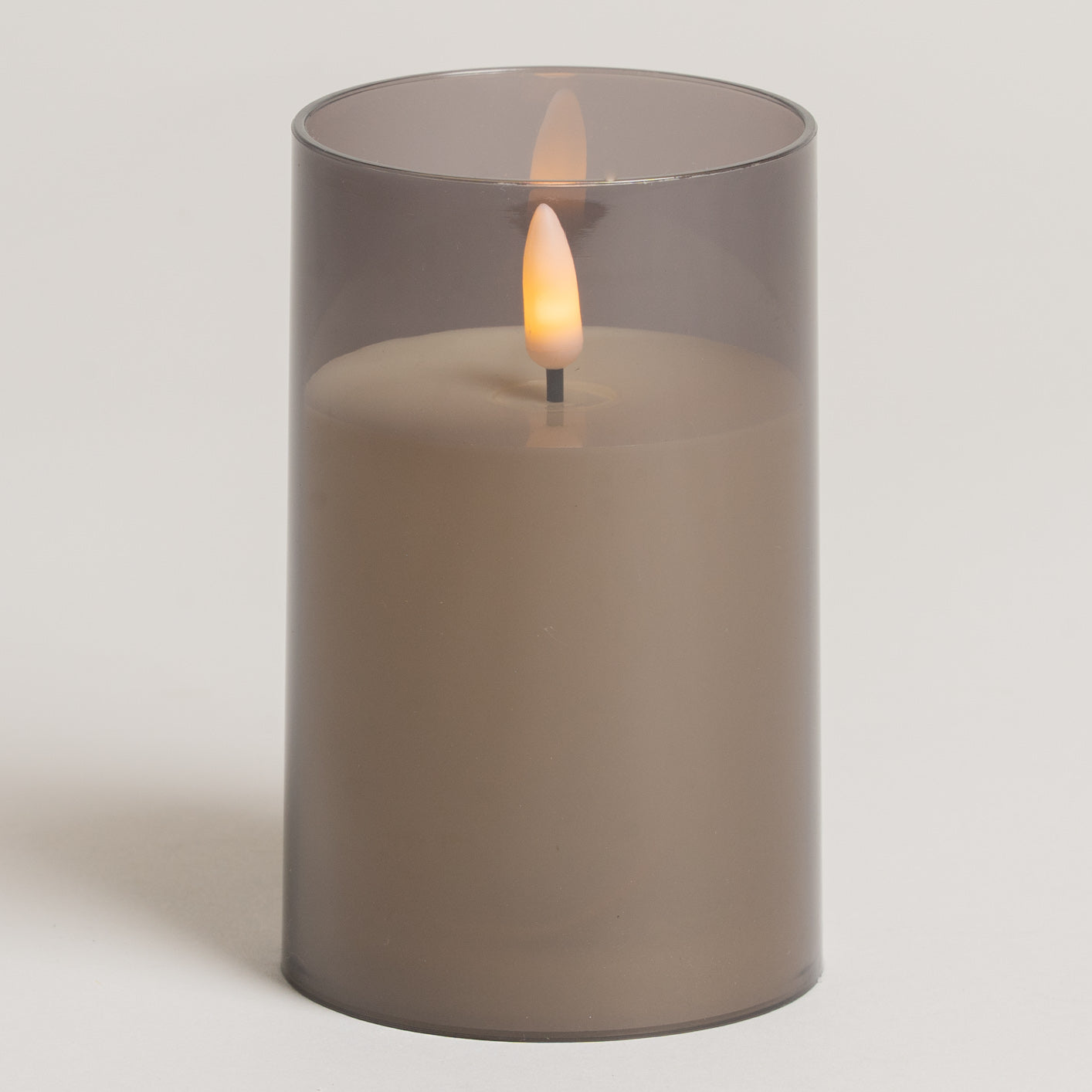 Vela led con frasco negro 8 x 13 cm