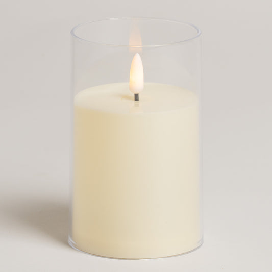 Vela led con frasco 8 x 13 cm