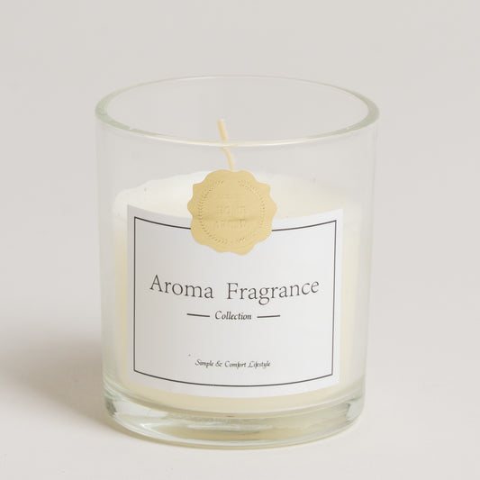 Vela aromatica vidrio blanca Zamba 6x8 cm