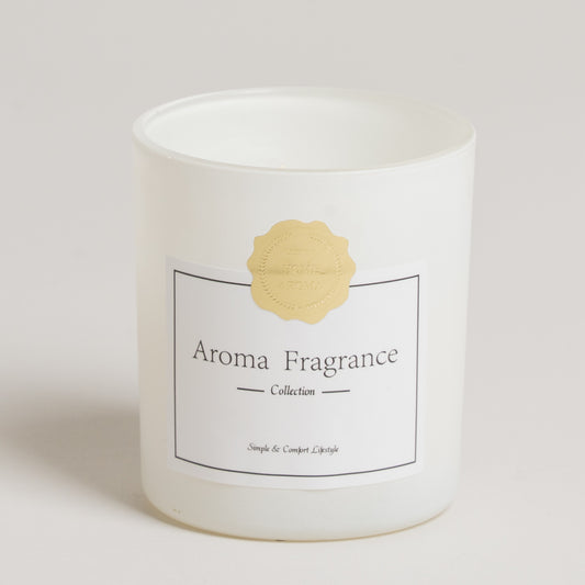 Vela aromatica vidrio blanca perlada Zamba 6x8 cm