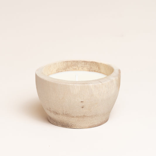 Vela calmine madera 10x6 cm