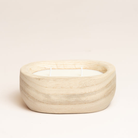 Vela calmine madera 17x11 cm
