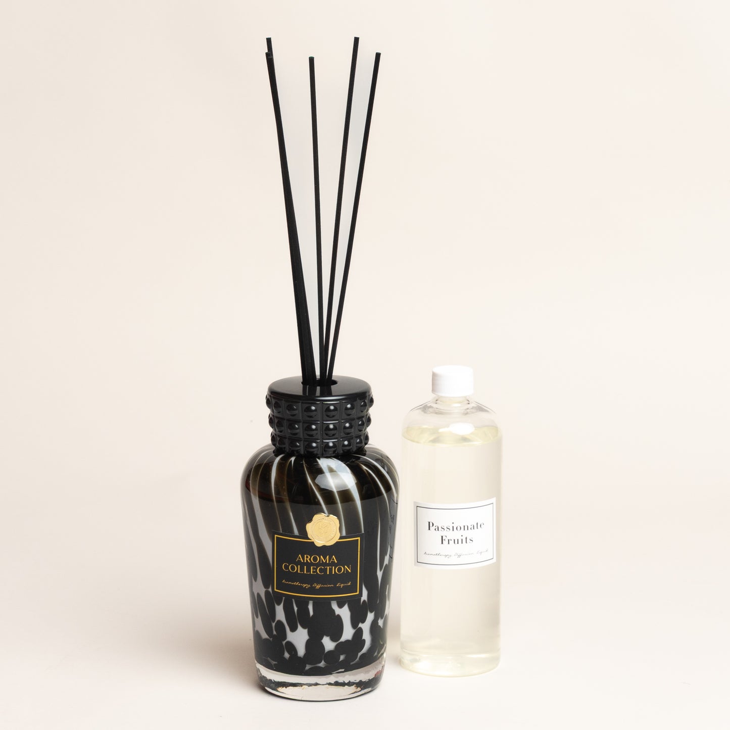 Difusor Zafiro XL black con aroma frasco vidrio 500ml