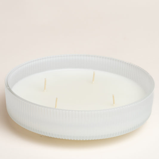 Vela Dusk white frasco vidrio 20x6 cm