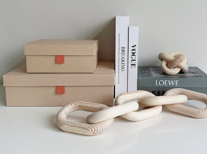 Caja DecoBox Brown set x 3 20x15x8 I 32x24x9 I 39x26x10 cm