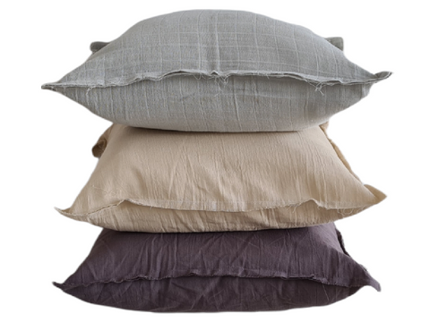 Textil Almohadon de gasa gris perla 50x50 cm