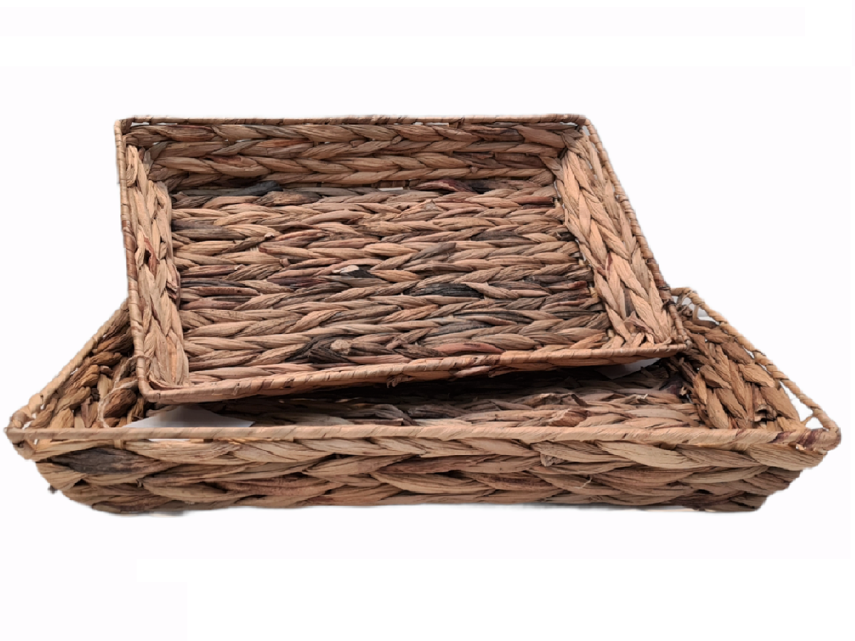 Bandeja seagrass rectangular set x 2 39x25x6 I 45x30x7 cm