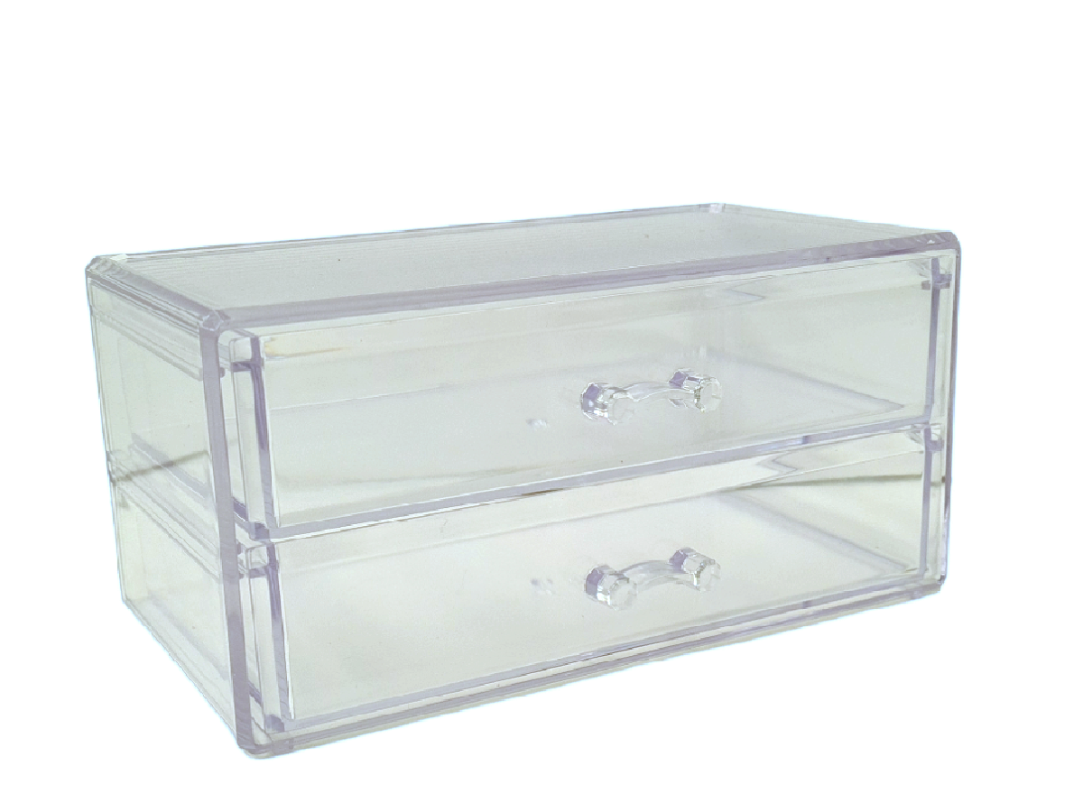 Caja acrilico doble estante organizadora bruce 19x10x9 cm