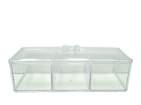 Caja acrilico 3 compartimientos organizadora oliver 23x9x7 cm