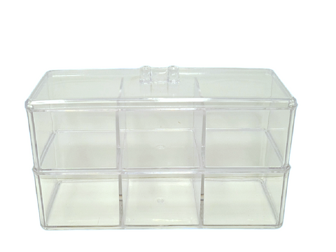 Caja acrilico 6 compartimientos organizadora abril 23x9x13 cm