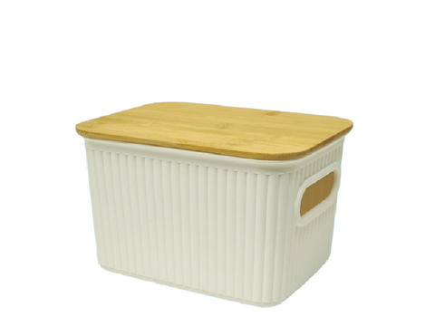 Caja de pp con tapa bambu 16*12*10 cm