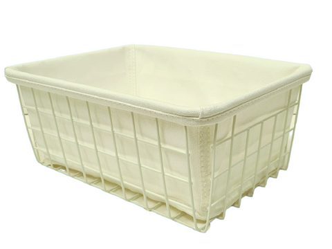 Canasto metalico blanco 28x22x12 cm