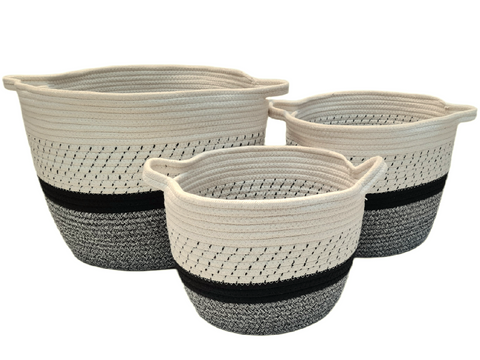 Cesto redondo Trua Set x 3 25x20 I 30x25 I 35x30 cm