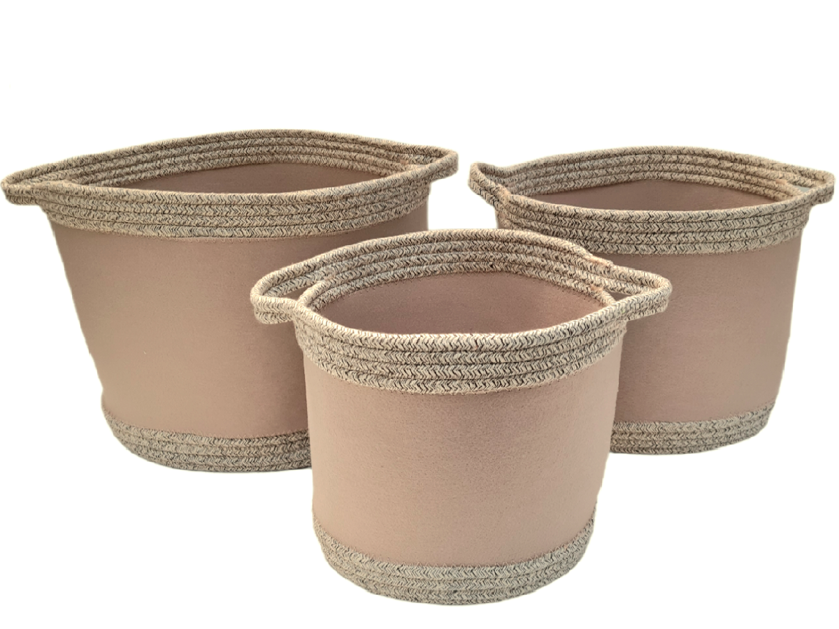 Cesto redondo Tierra Set x 3 25x23 I 30x25 I 35x28 cm