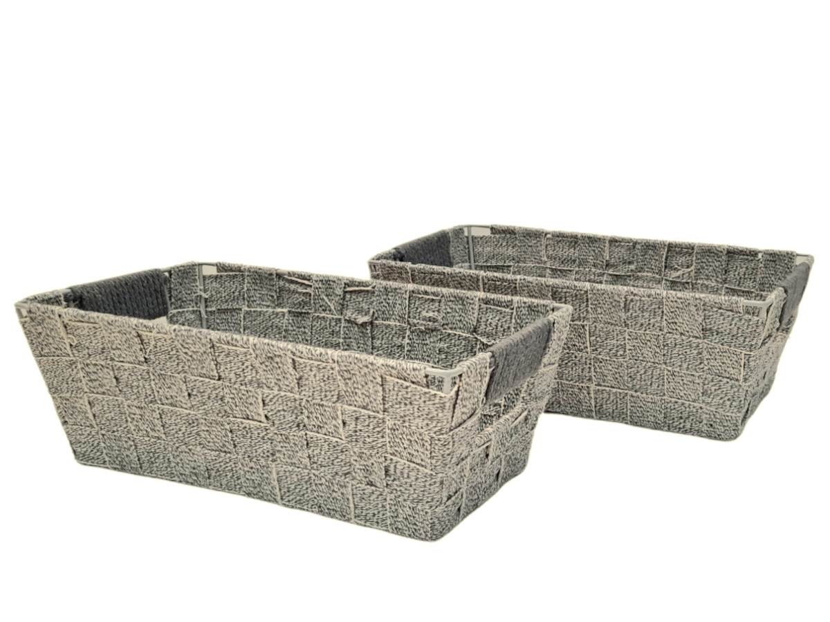Cesto rectangular gris small Set x 2 30x17x11 cm