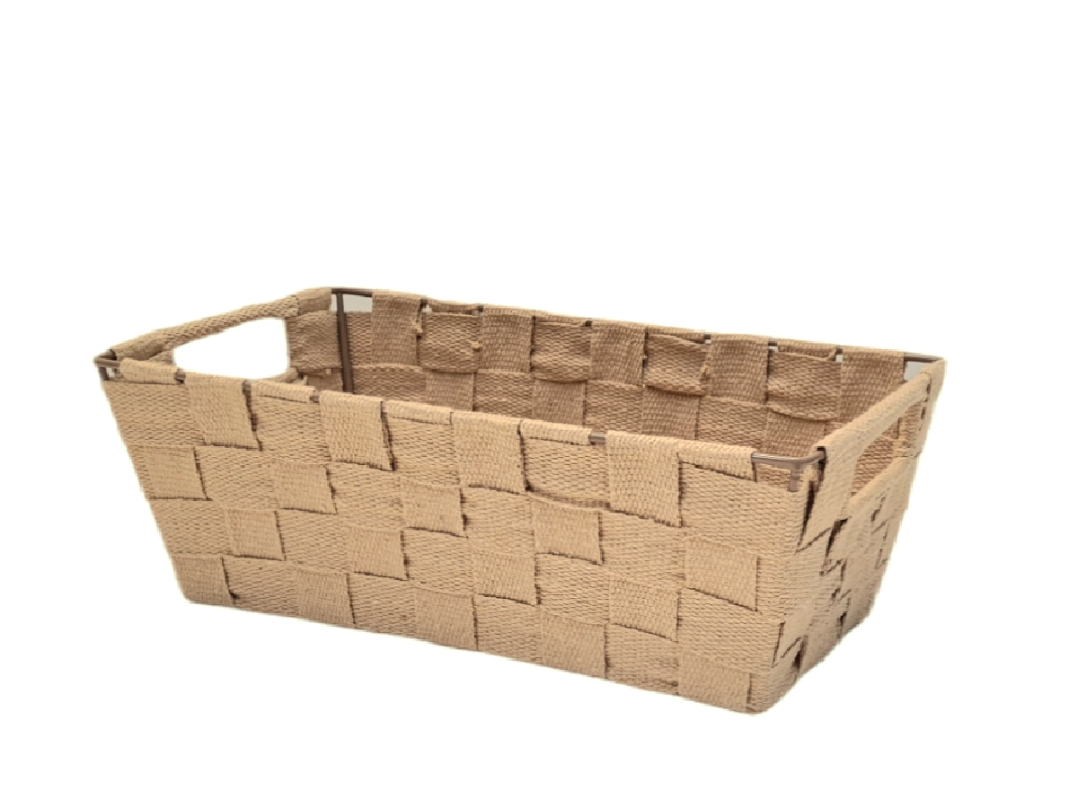 Cesto rectangular beige small 30x17x11 cm