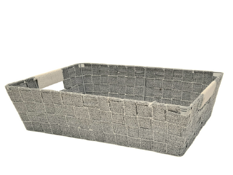 Cesto rectangular gris flat 44x30x12 cm