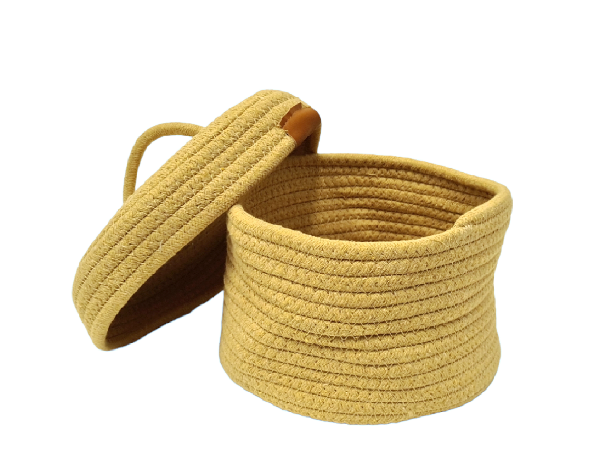 Cesto de algodon yuzo caramel 21x14