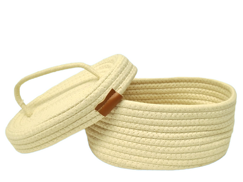 Cesto de algodon yuzo beige 15x10x23