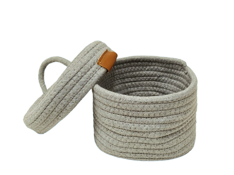 Cesto de algodon yuzo gris 16x12