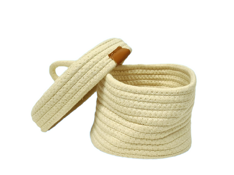 Cesto de algodon yuzo beige 16x12