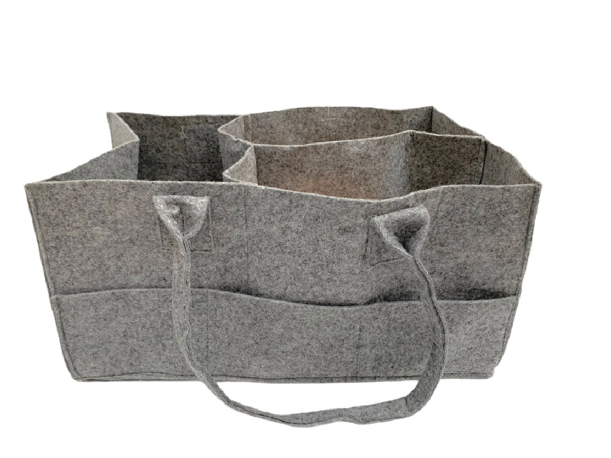 Cesto fieltro organizador gris claro 38x25x18 cm