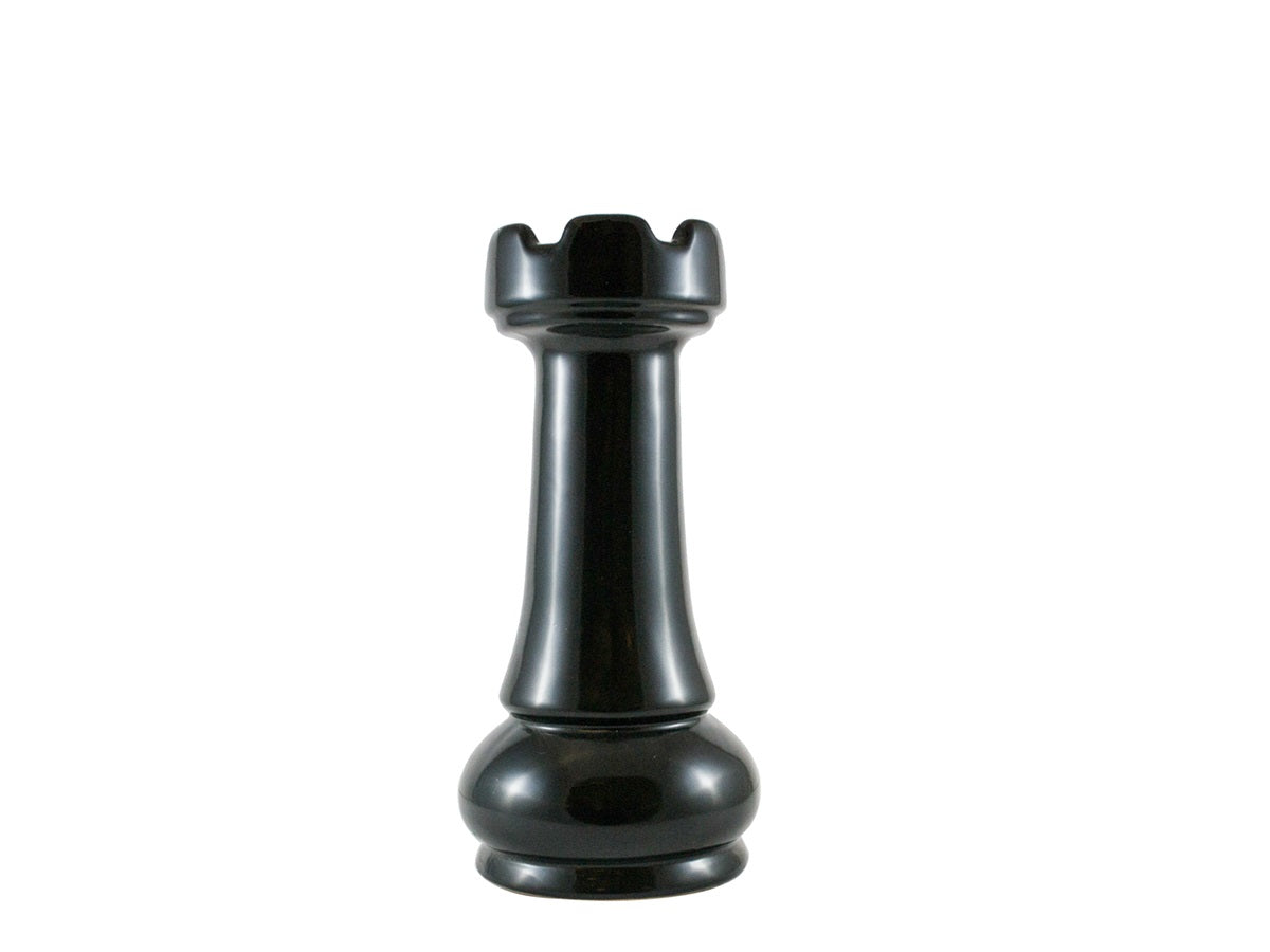 Pieza de ajedrez ceramica negra Torre 8.5x20 cm