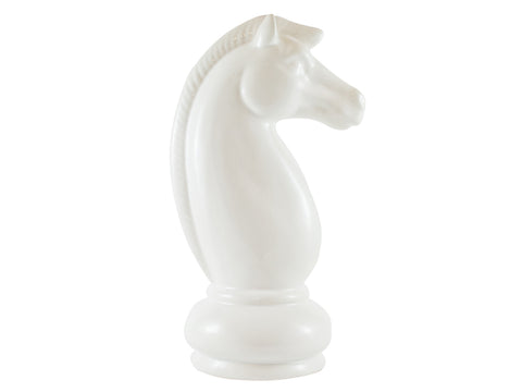 Pieza de ajedrez ceramica blanca Caballo 9.5x24 cm