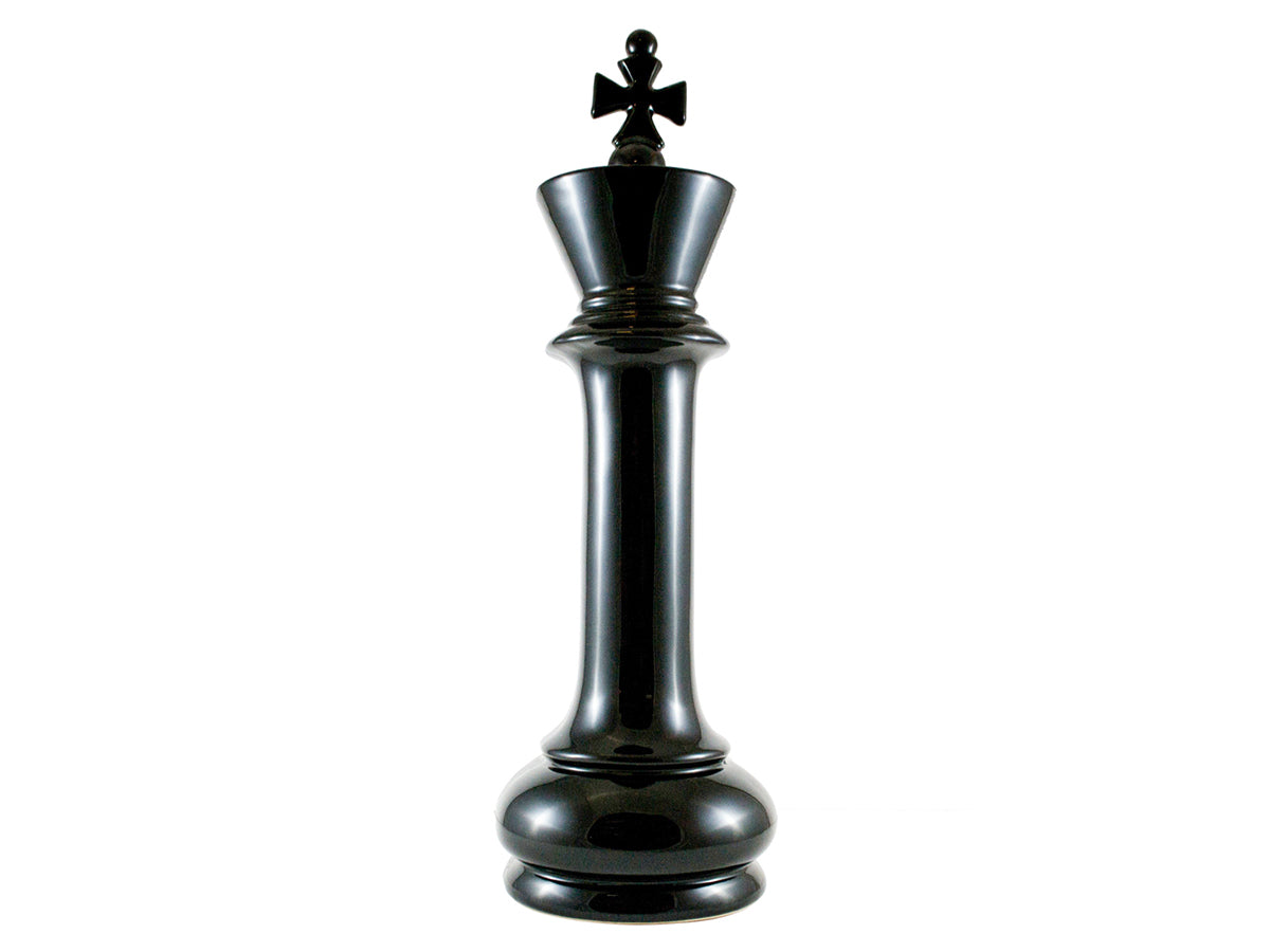 Pieza de ajedrez ceramica negra Rey 11x35 cm