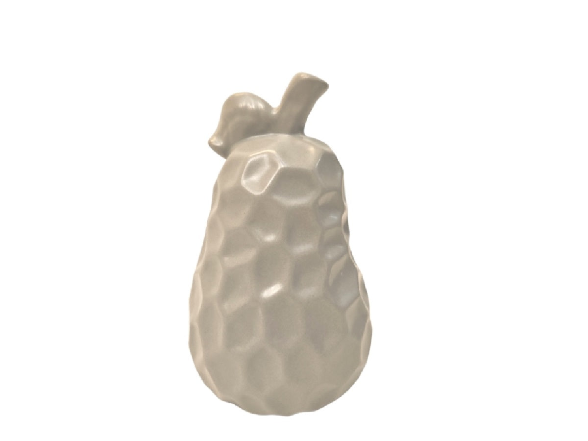 Pieza pera decorativa ceramica Pear gris 9x15cm