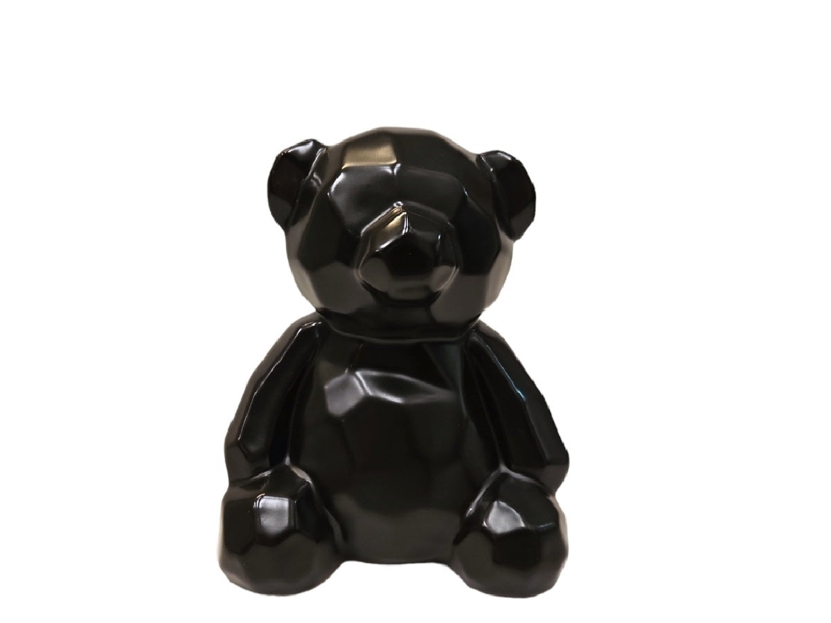 Pieza decorativa Bear negra 12x14cm