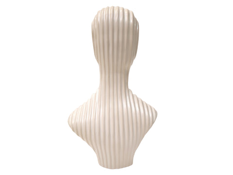 Figura decorativa de ceramica Head white 18x10x31 cm