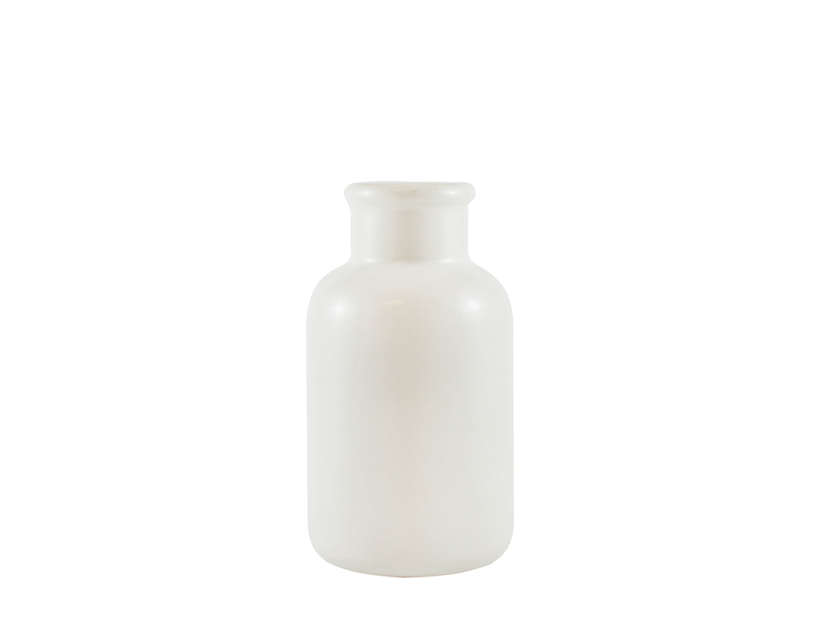 Jarron cuello alto blanca set x 4 7.5x14cm