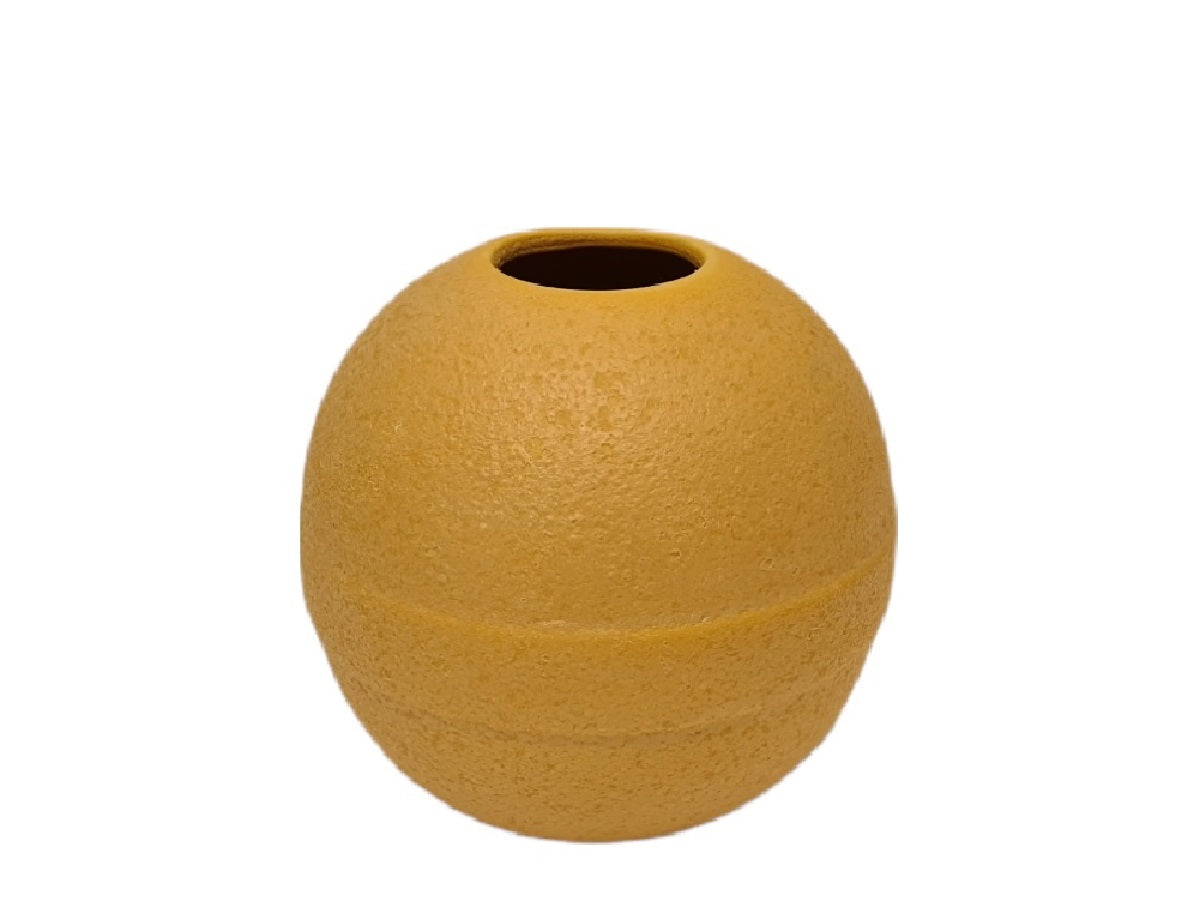 Jarron ceramica ball Mustard large 12 cm