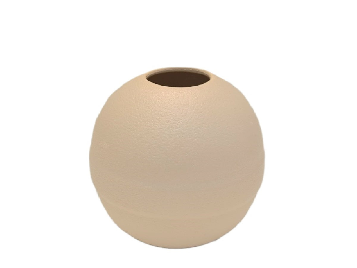 Jarron ceramica ball blanco hueso 12 cm