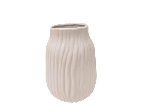 Jarron ceramica oval white 13x13x18 cm