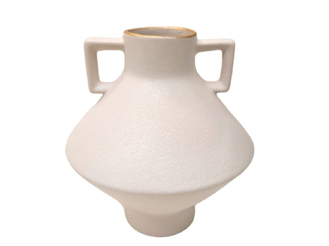 Jarron ceramica geo white 18*18*19.5cm