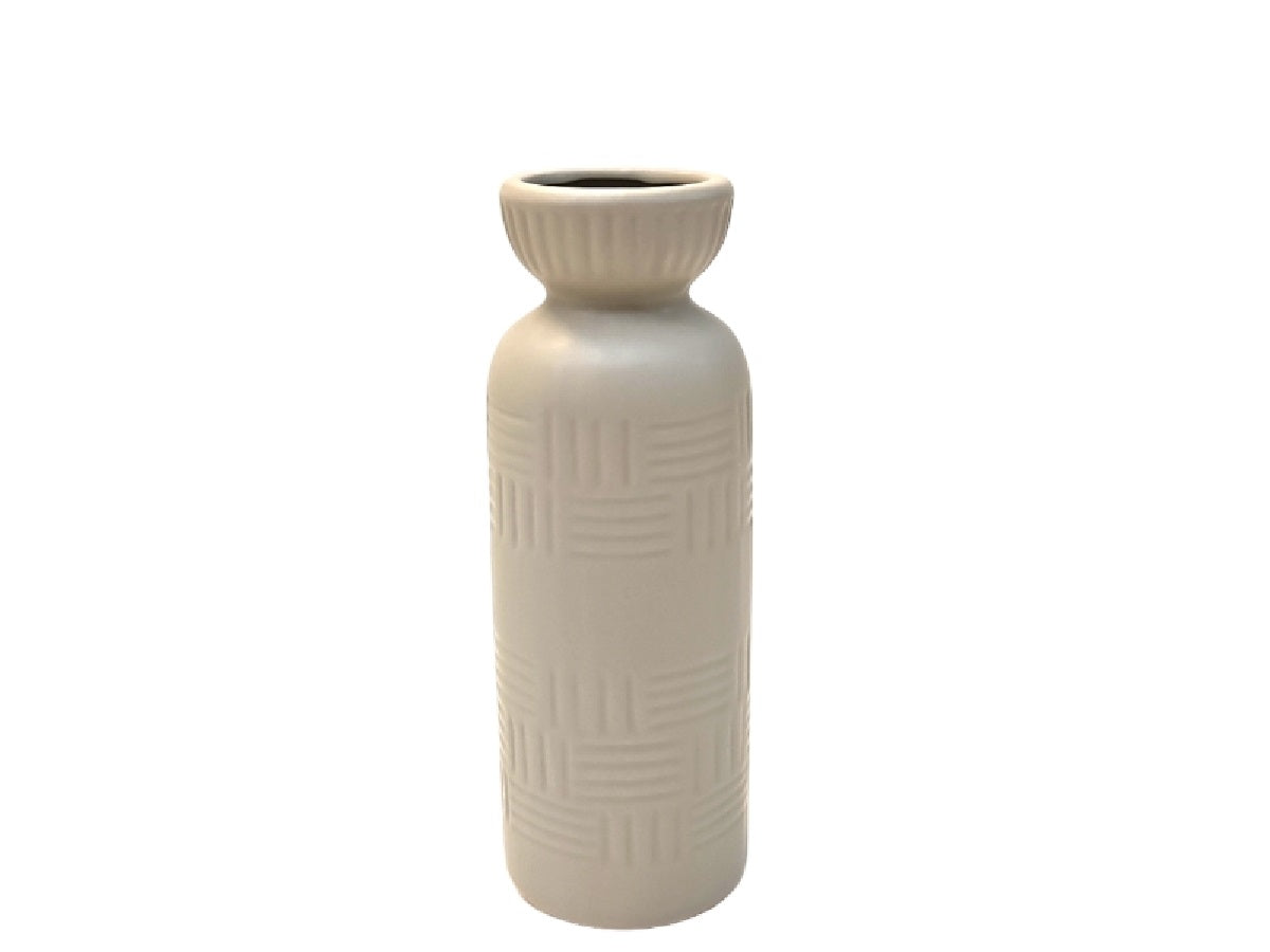 Jarron ceramica stretched gris 7x20 cm