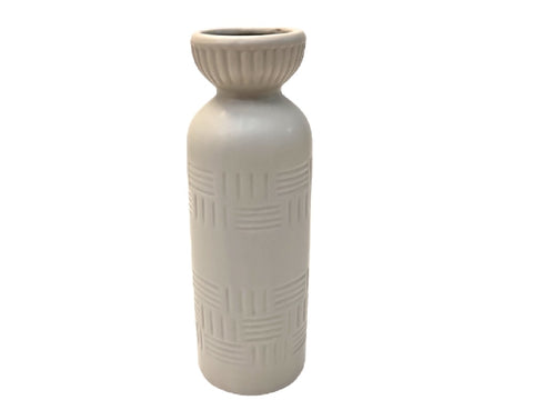 Jarron ceramica stretched gris 8x24 cm