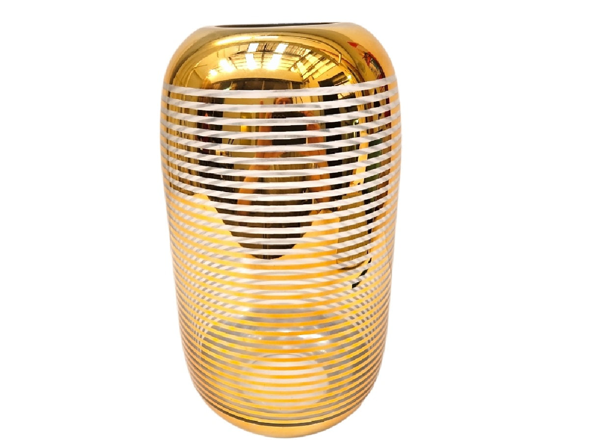 Florero vidrio cilincdrico dorado Dobby XL 14x28cm