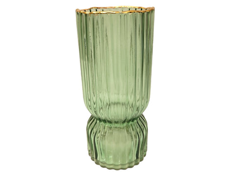 Florero vidrio green XL 12x25cm