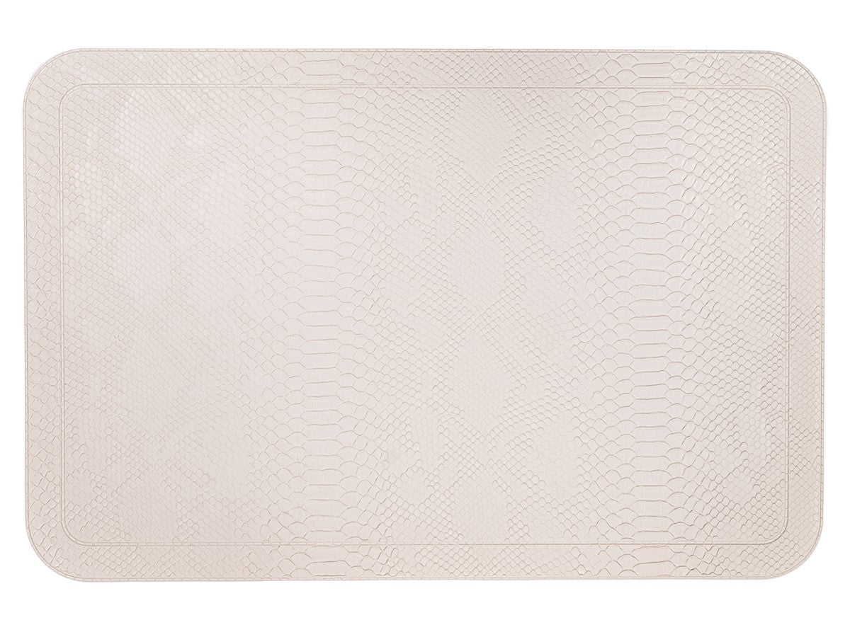 Individual rectangular de pu blanco con tramado Set x 6 30x45 cm