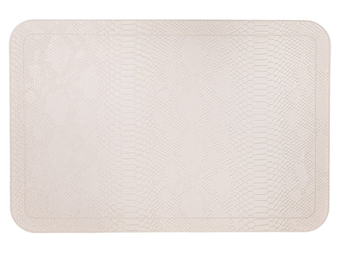 Individual rectangular de pu blanco con tramado Set x 6 30x45 cm