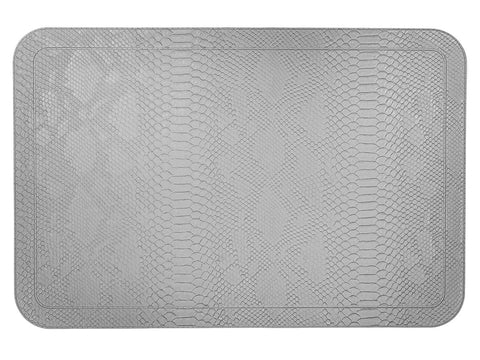 Individual rectangular de pu gris con tramado Set x 6 30x45 cm