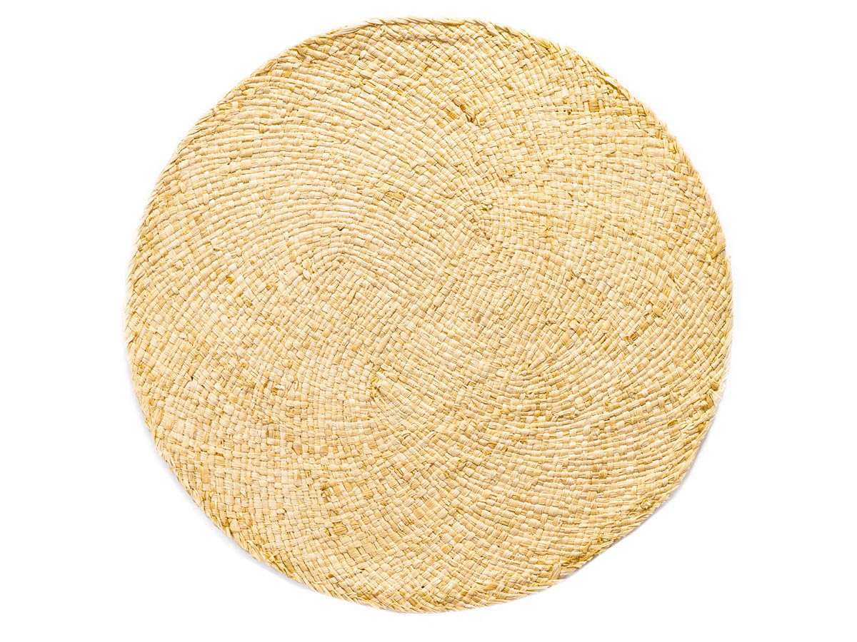 Individual de palma claro circular set x 6 38 cm