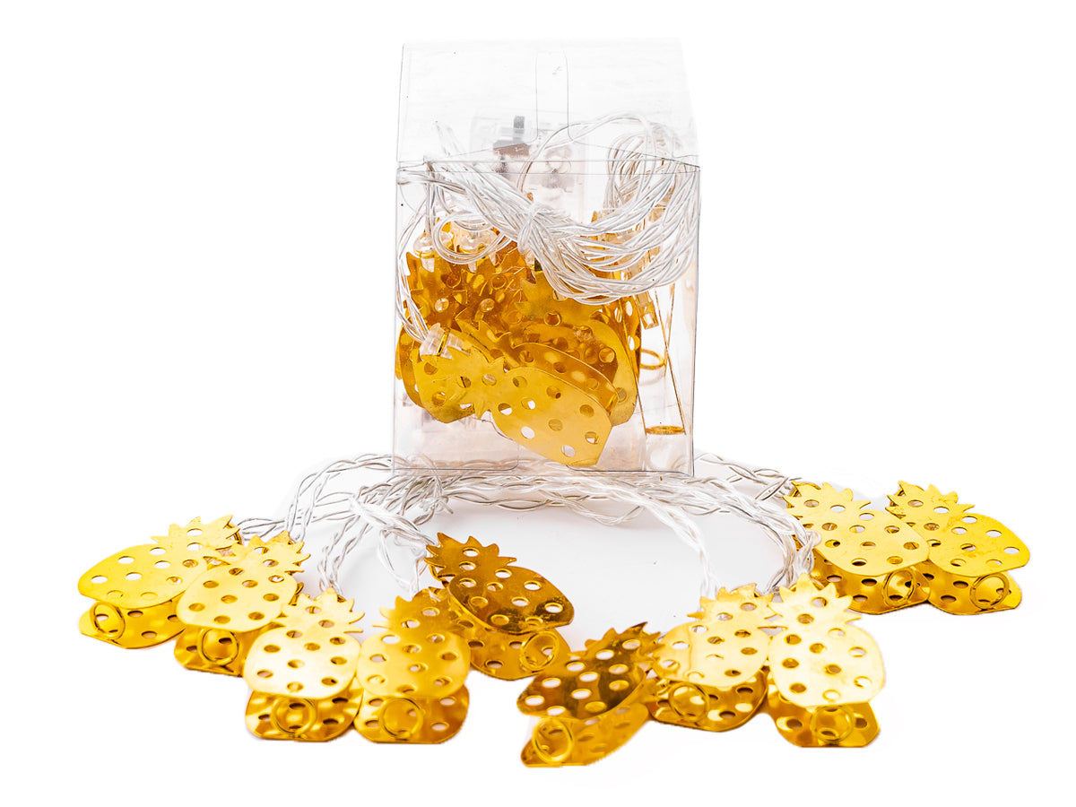Guirnalda con luces led a pila anana gold 2 mts