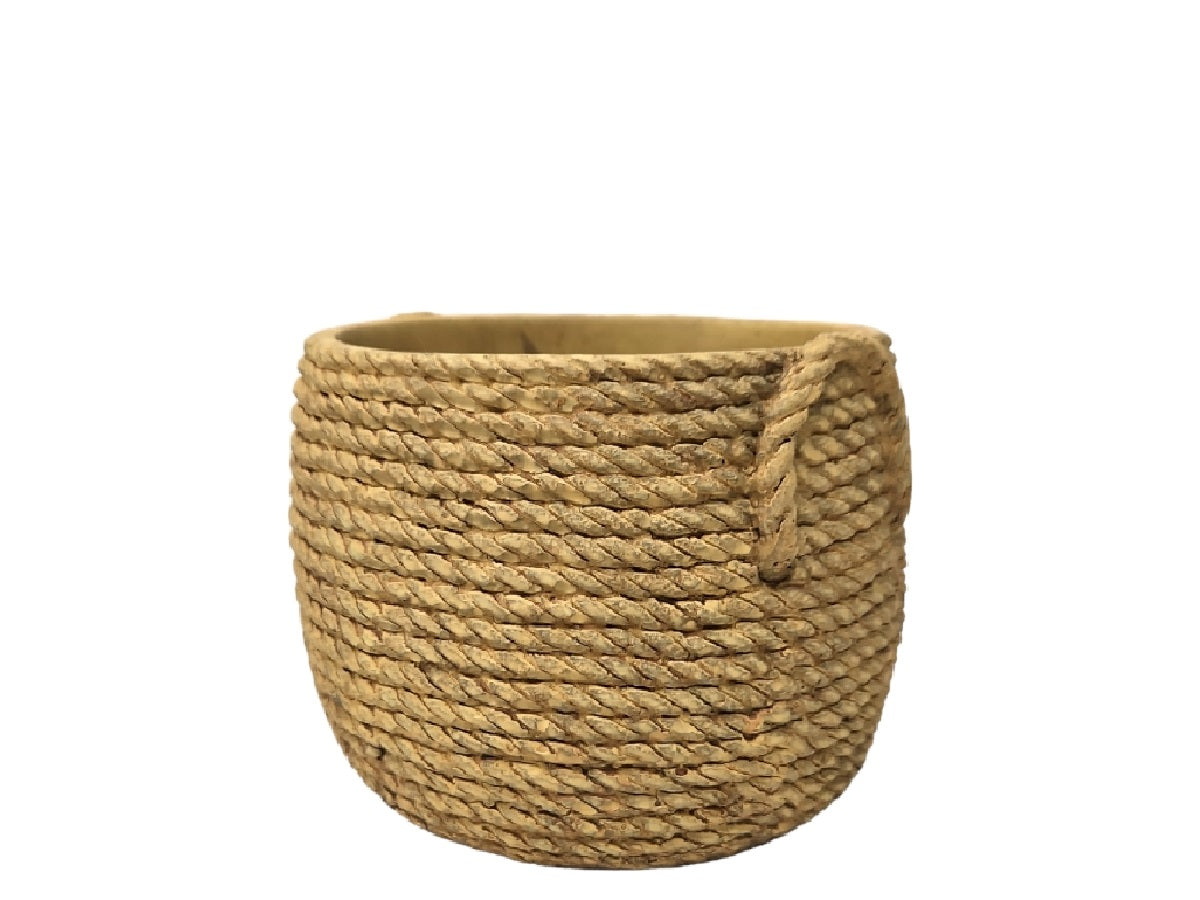 Maceta cemento cuerdas Rope M 15x12cm