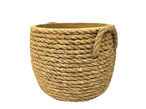 Maceta cemento cuerdas Rope L 20x17cm