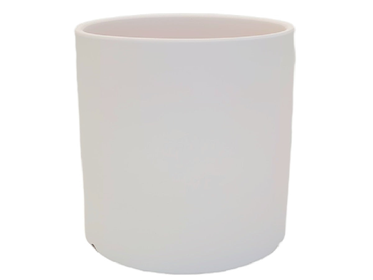 Maceta de ceramica soft blanca 14x14cm